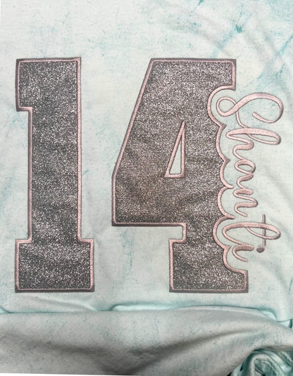 Youth Team Varsity Letter & Number Sequins Sweatshirt