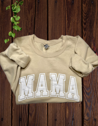 Mama Puff Print Sweatshirt with Children's name on Sleeve