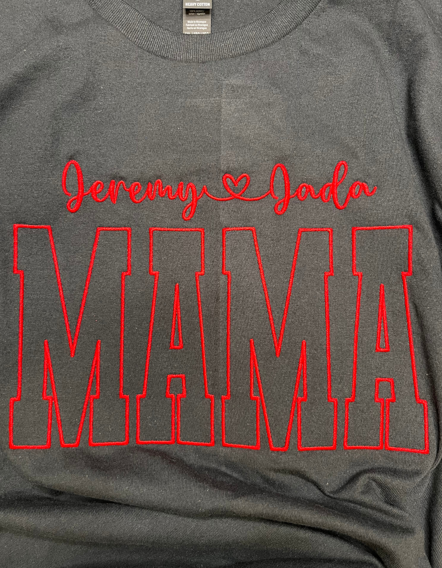 Mama Satin Embroidered T-Shirt (Customize)