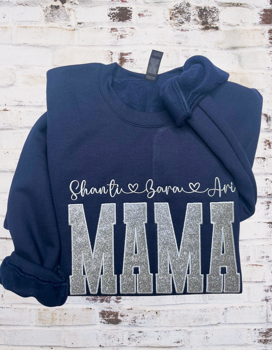 Glitter Mama Sweatshirt w/Names (Customize)