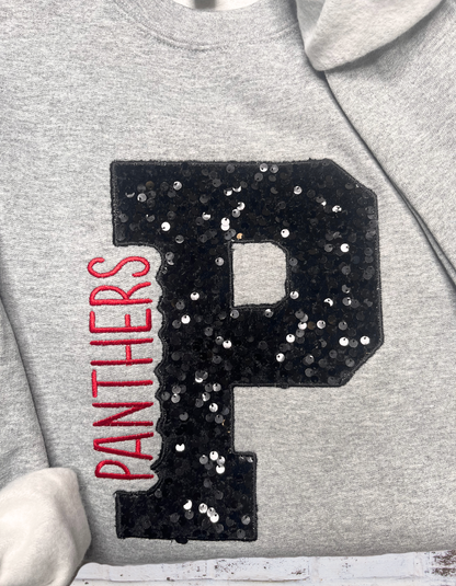 Team Varsity Letter Sequins Sweatshirt