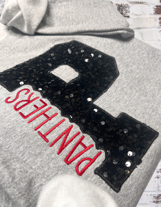 Team Varsity Letter Sequins Sweatshirt