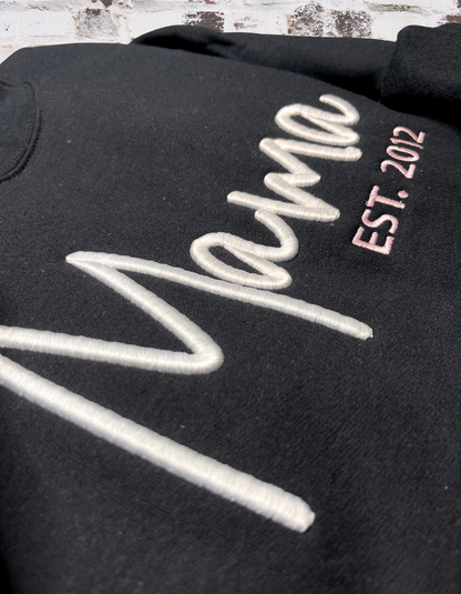 Mama 3D Puff Embroidered Sweatshirt