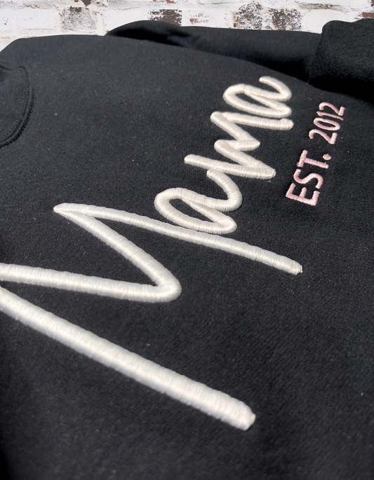 Mama 3D Puff Embroidered Sweatshirt